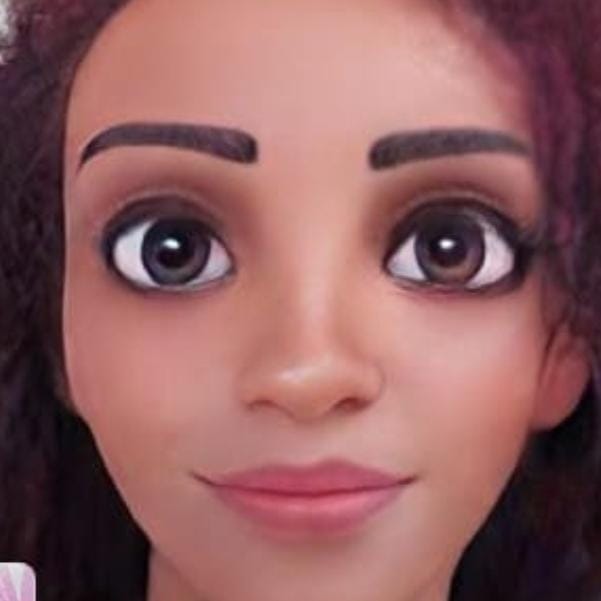 Um desenho de quezia focando seu rosto