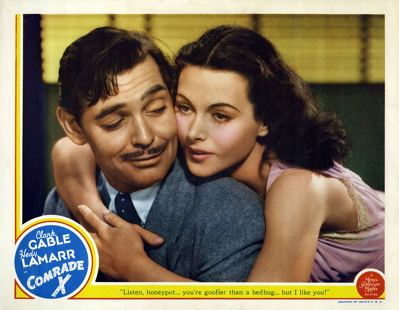 cartaz de filme com Hedy Lamarr e Clark Gable