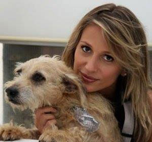 Luisa Mell abraçando um cachorro