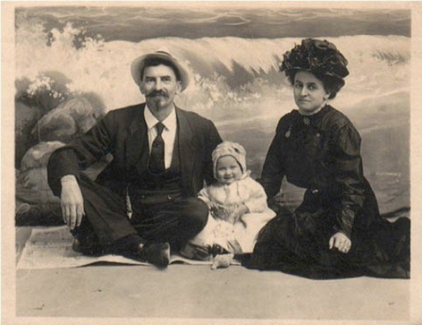 Foto da Maud Wagner com seu marido e sua filha